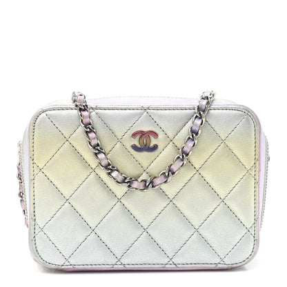 Chanel Gradient Metallic Calfskin Quilted Camera Bag Silver Blue Yellow Purple 1 of 10
