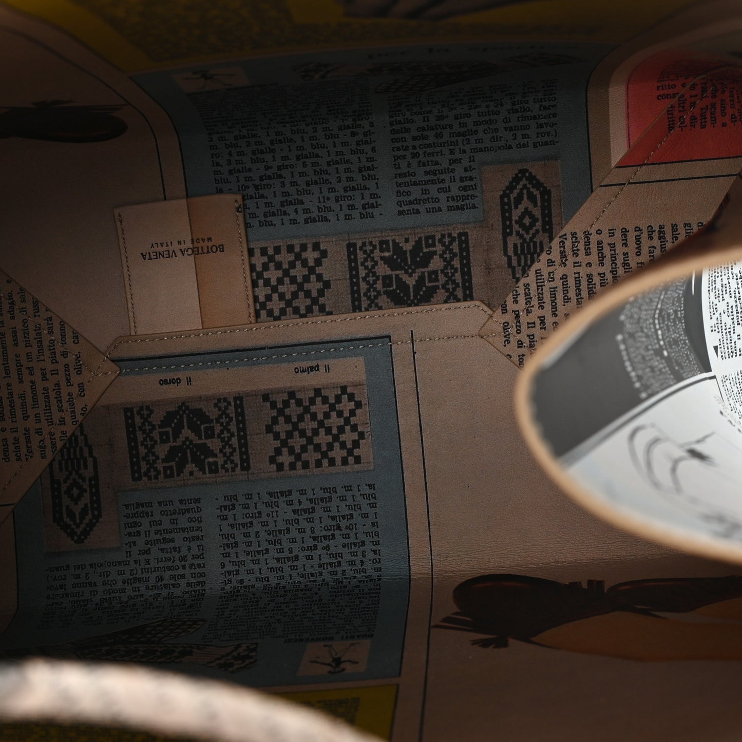Printed Calfskin Medium Newspaper Tote Bag