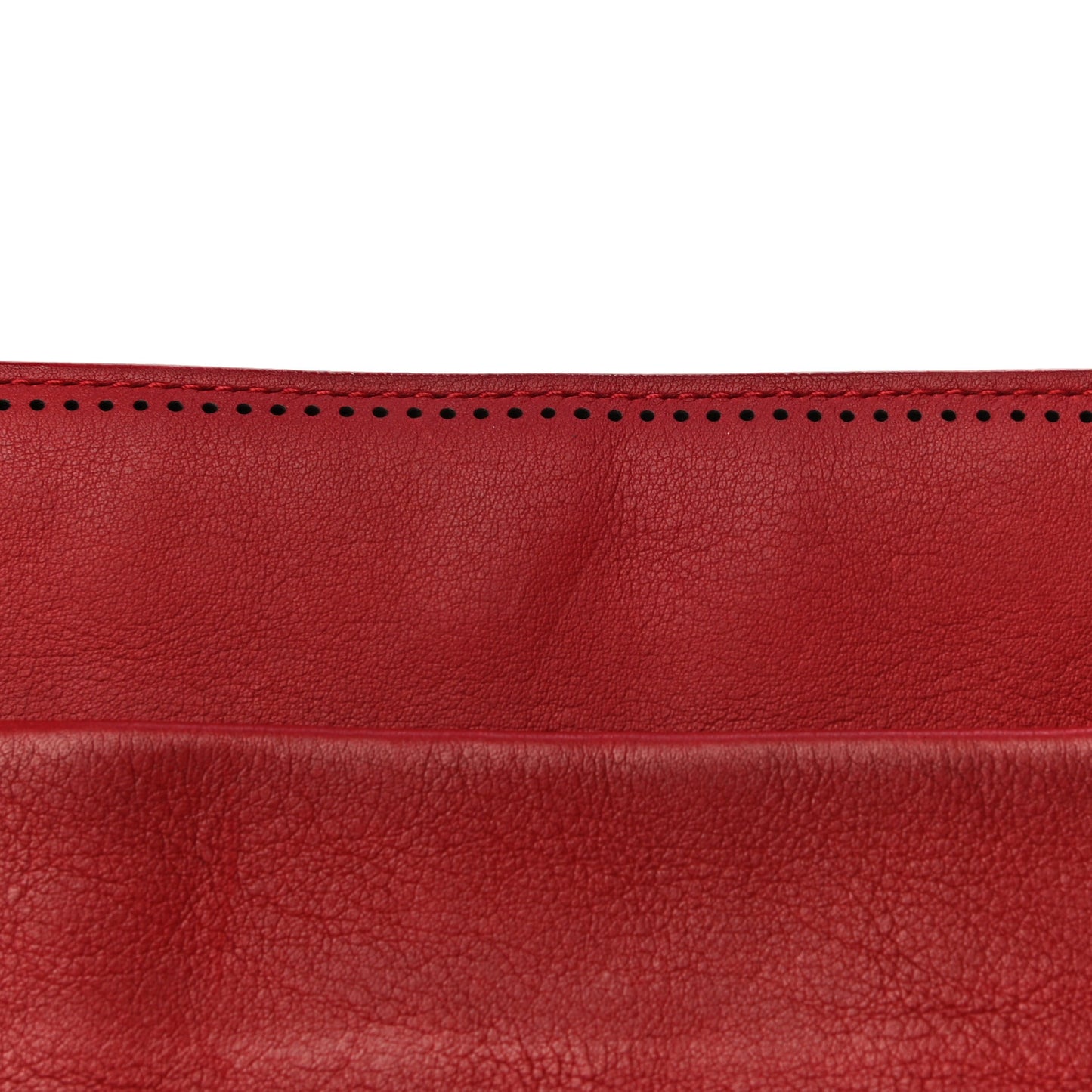 Veau Soyeux Perforated Blackout Hardware Reporter Rouge Groseille