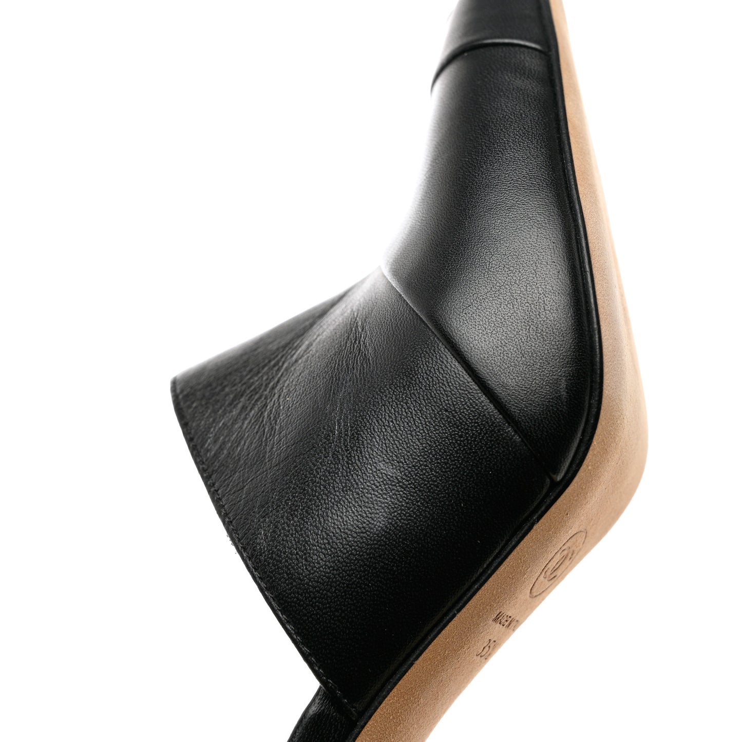 Lambskin Cap Toe CC Mules 35.5 Black