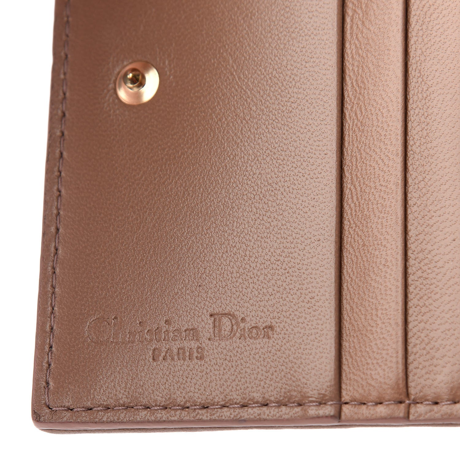 Christian Dior Lambskin Cannage Lady Dior Compact Wallet Beige 7 of 8