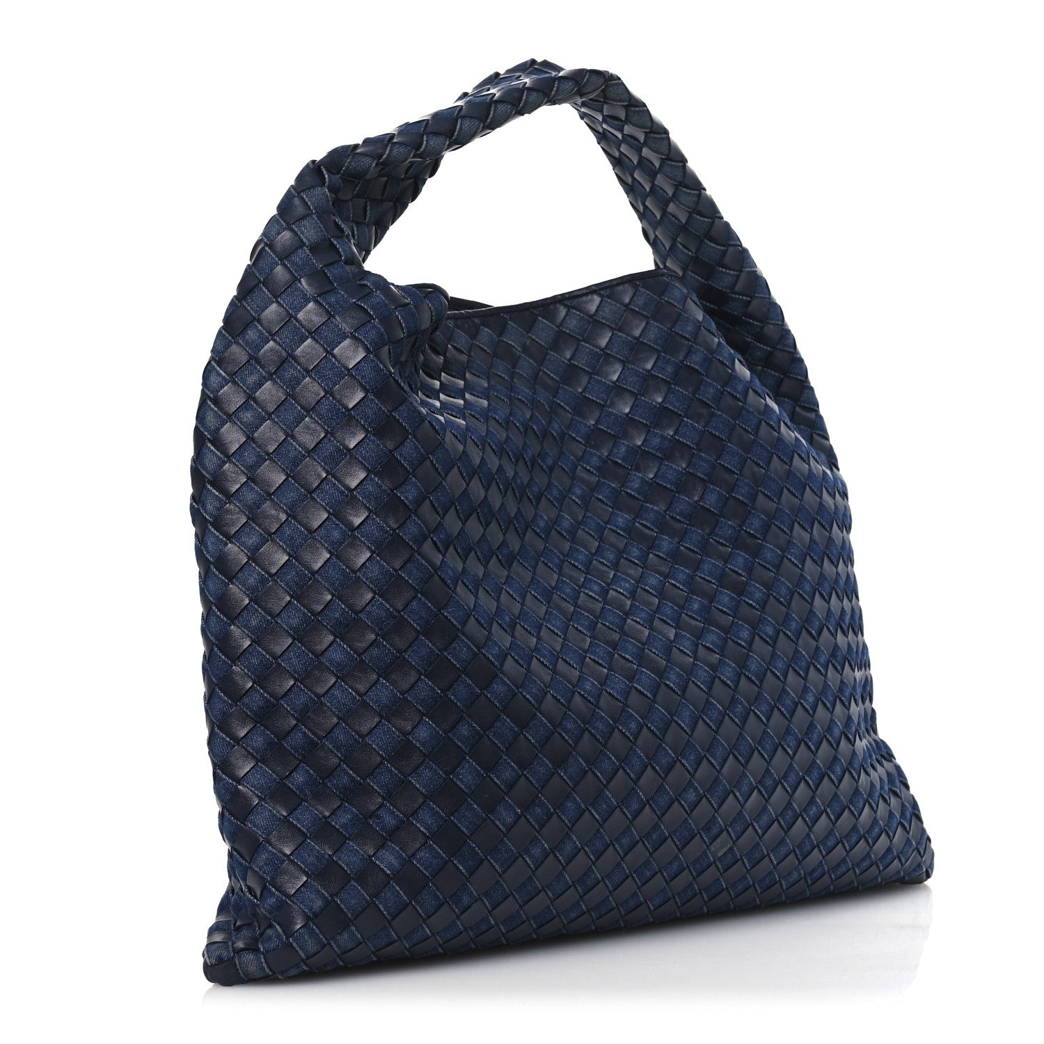 Bottega Veneta Denim Nappa Intrecciato Large Hop Abyss Indigo
