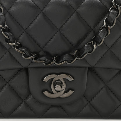 Chanel Lambskin Quilted Mini Rectangular Flap So Black 8 of 11