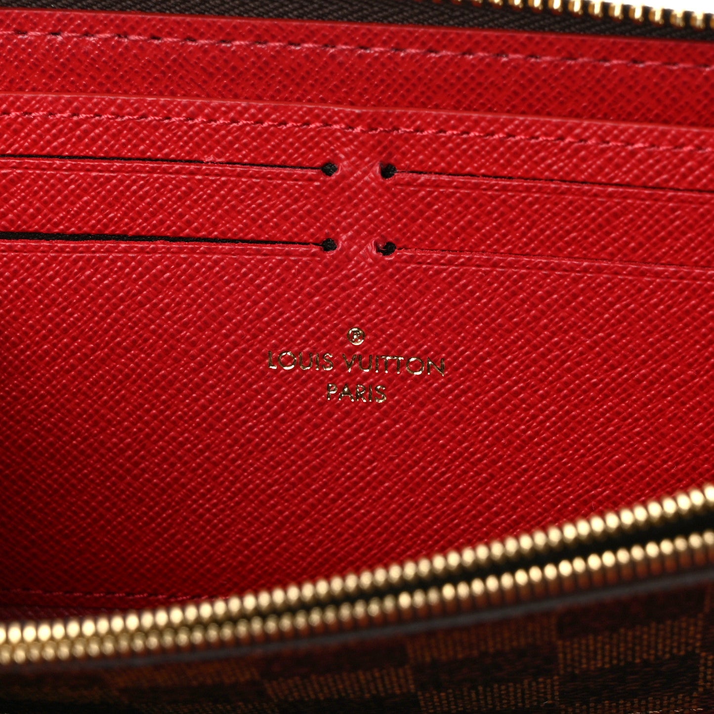 Damier Ebene Clemence Wallet Cherry
