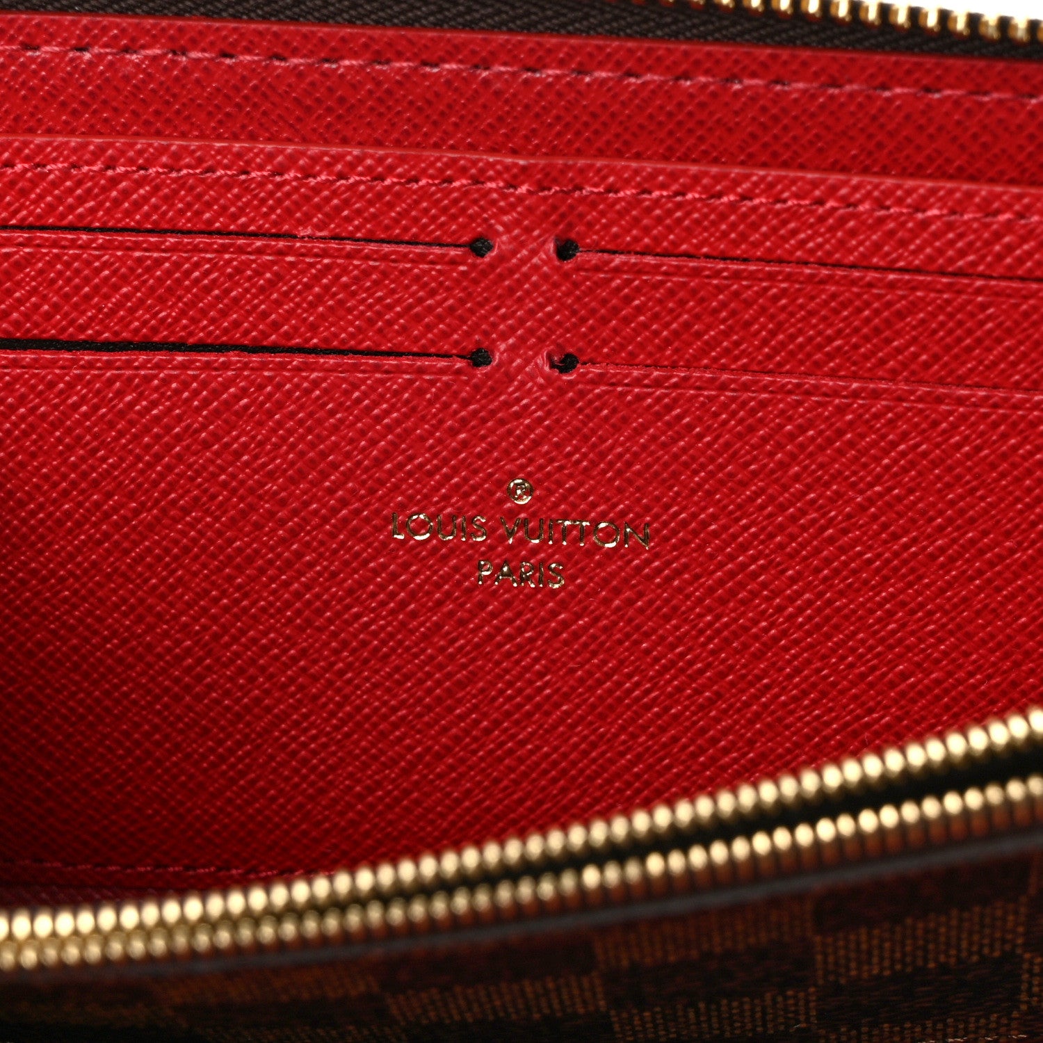 Louis Vuitton Damier Ebene Clemence Wallet Cherry 6 of 8