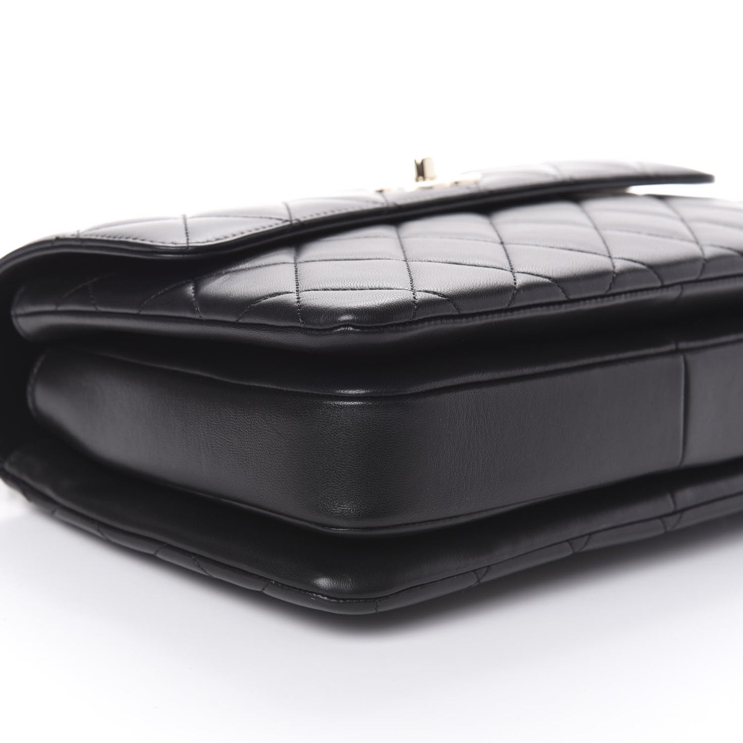 Lambskin Quilted Medium Trendy CC Flap Dual Handle Bag Black