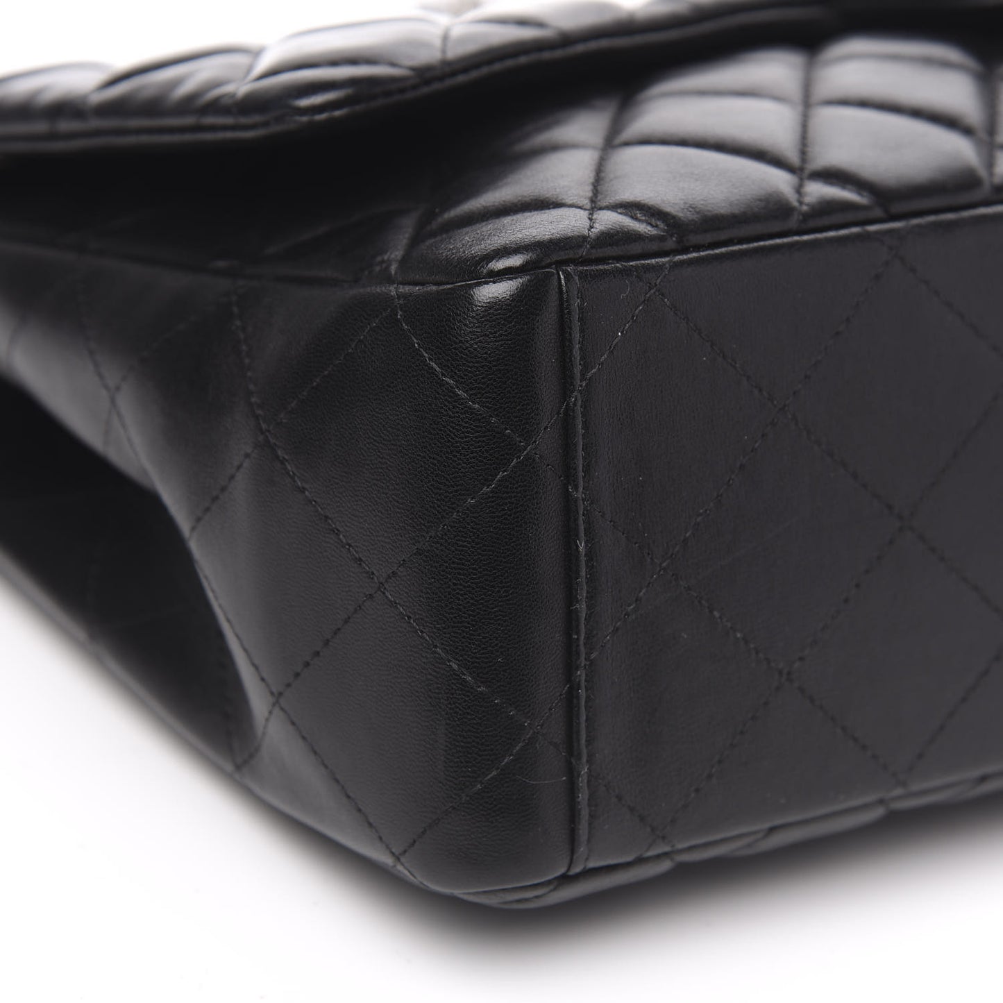 Lambskin Quilted Maxi Single Flap Black