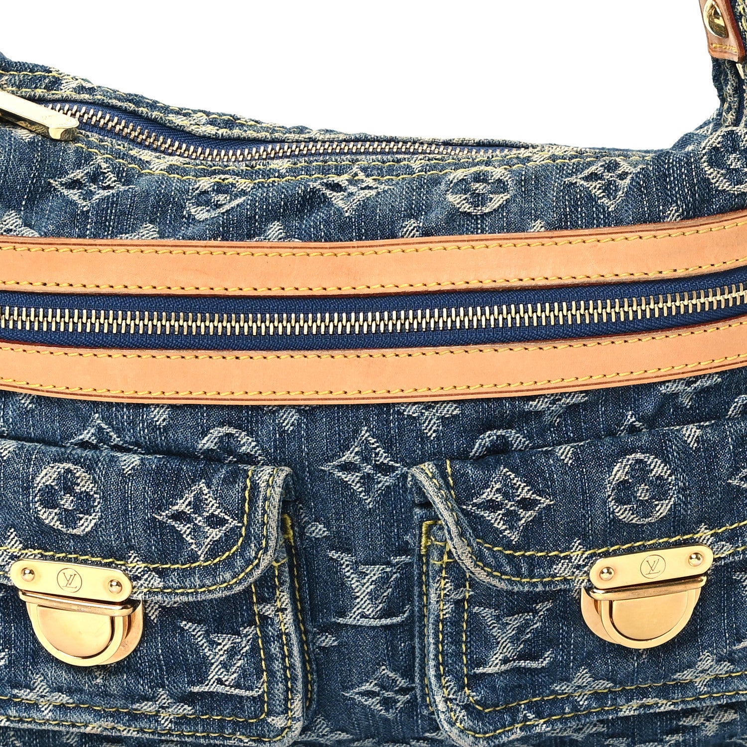 Louis Vuitton Monogram Denim Baggy PM Blue 7 of 10