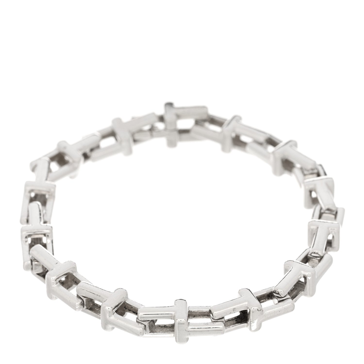 Tiffany Sterling Silver Large T Link Chain Bracelet 1 of 3