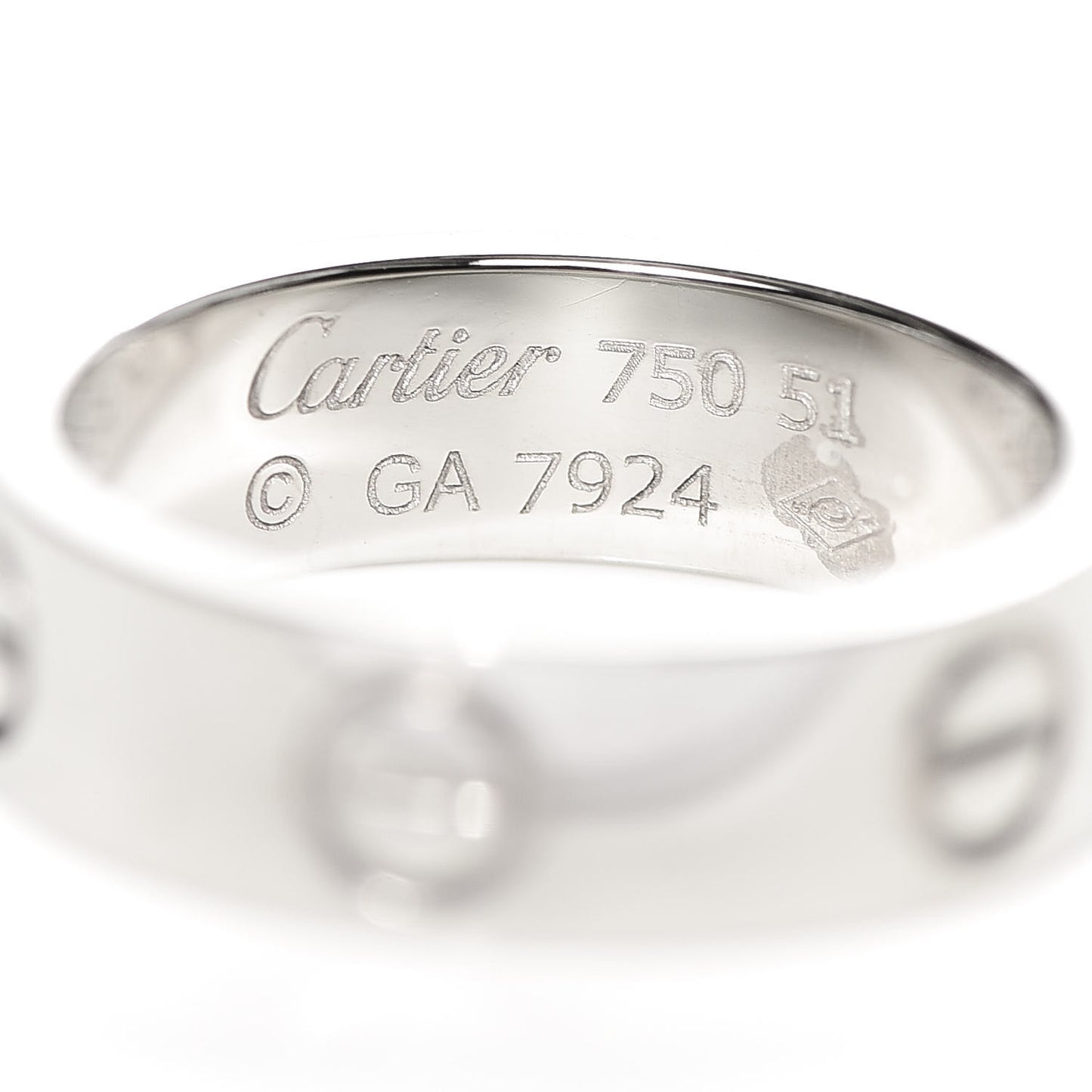 18K White Gold 5.5mm LOVE Ring 51 5.75