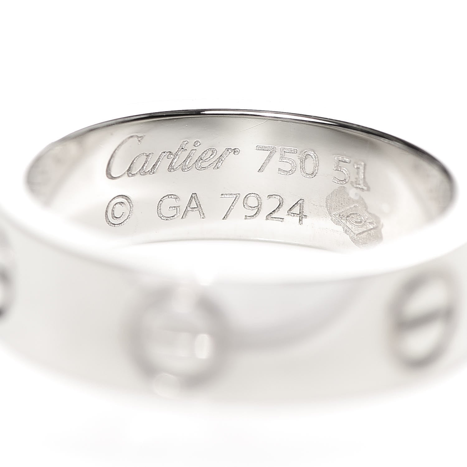 Cartier 18K White Gold 5.5mm LOVE Ring 51 5.75 4 of 4