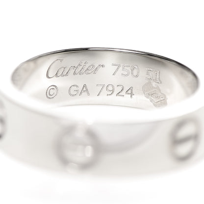 Cartier 18K White Gold 5.5mm LOVE Ring 51 5.75 4 of 4