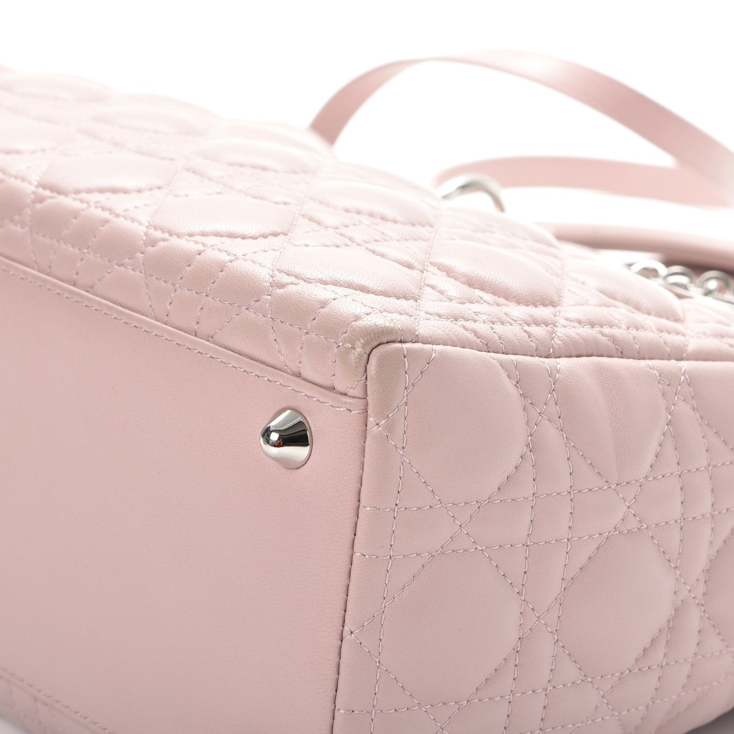Christian Dior Lambskin Cannage Large Lady Dior Rose Poudre 12 of 13