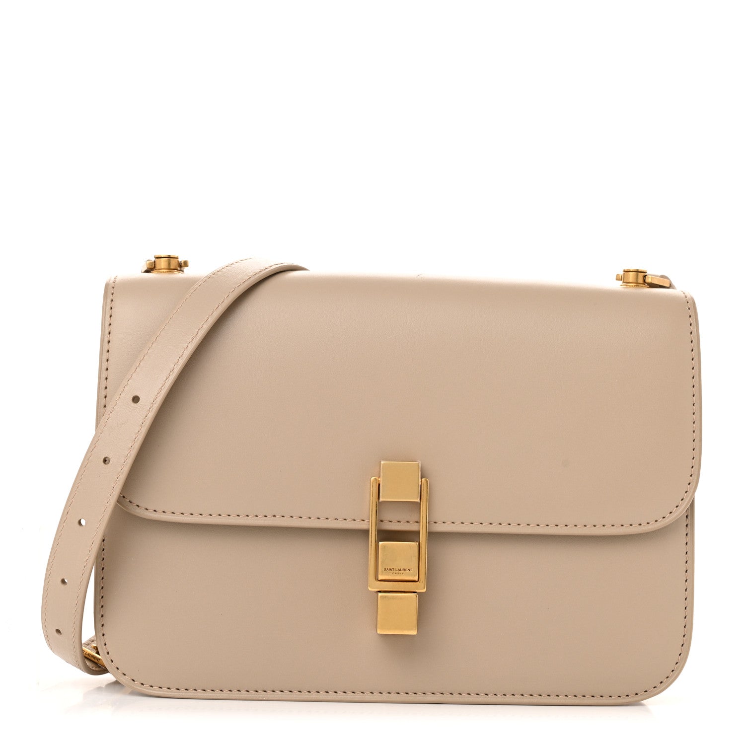 Saint Laurent Smooth Calfskin Le Carre Satchel Dark Beige 1 of 13