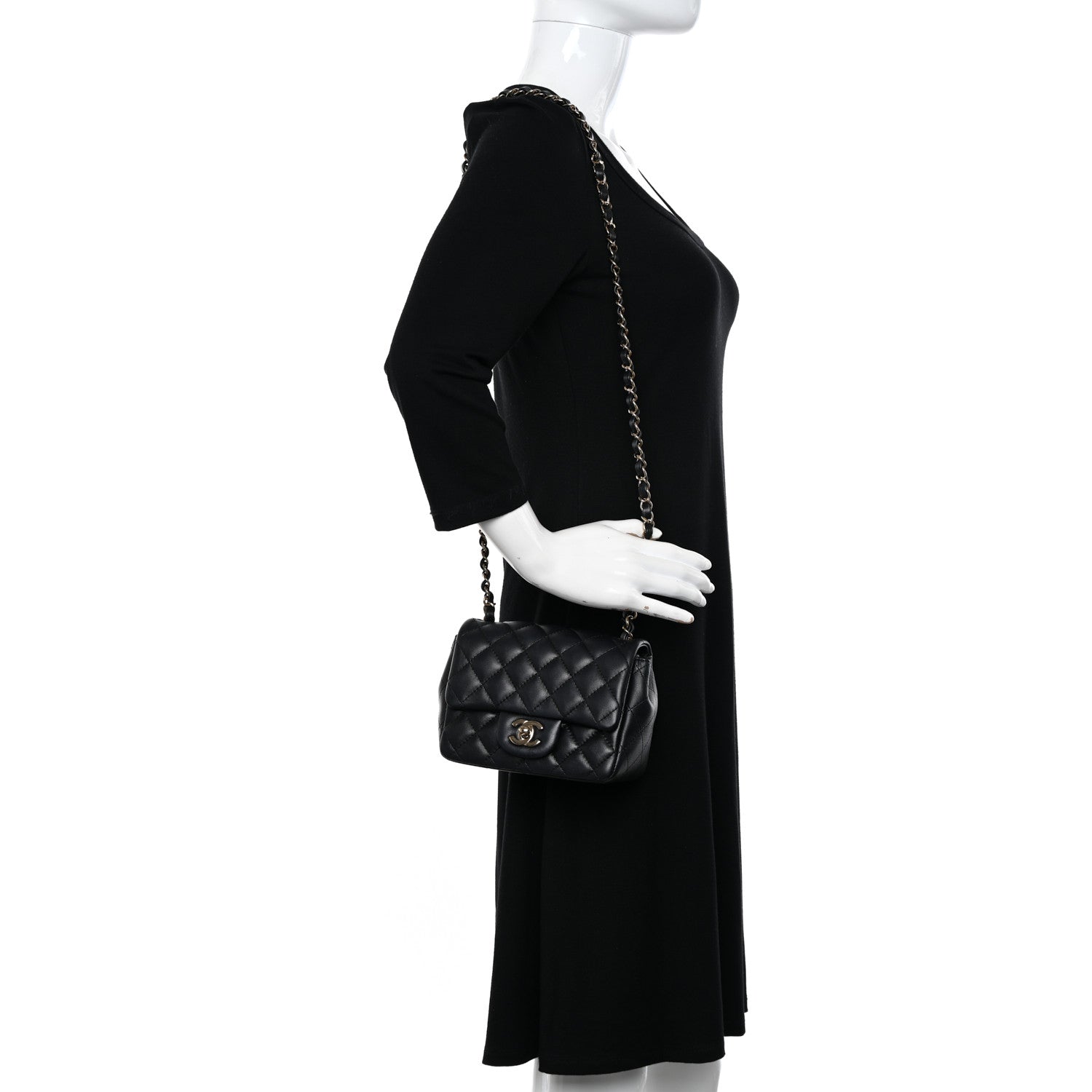 Chanel Lambskin Quilted Mini Square Flap Black 2 of 11