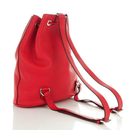 Gucci Pebbled Calfskin Small Soho Drawstring Backpack Tabasco Red 3 of 9
