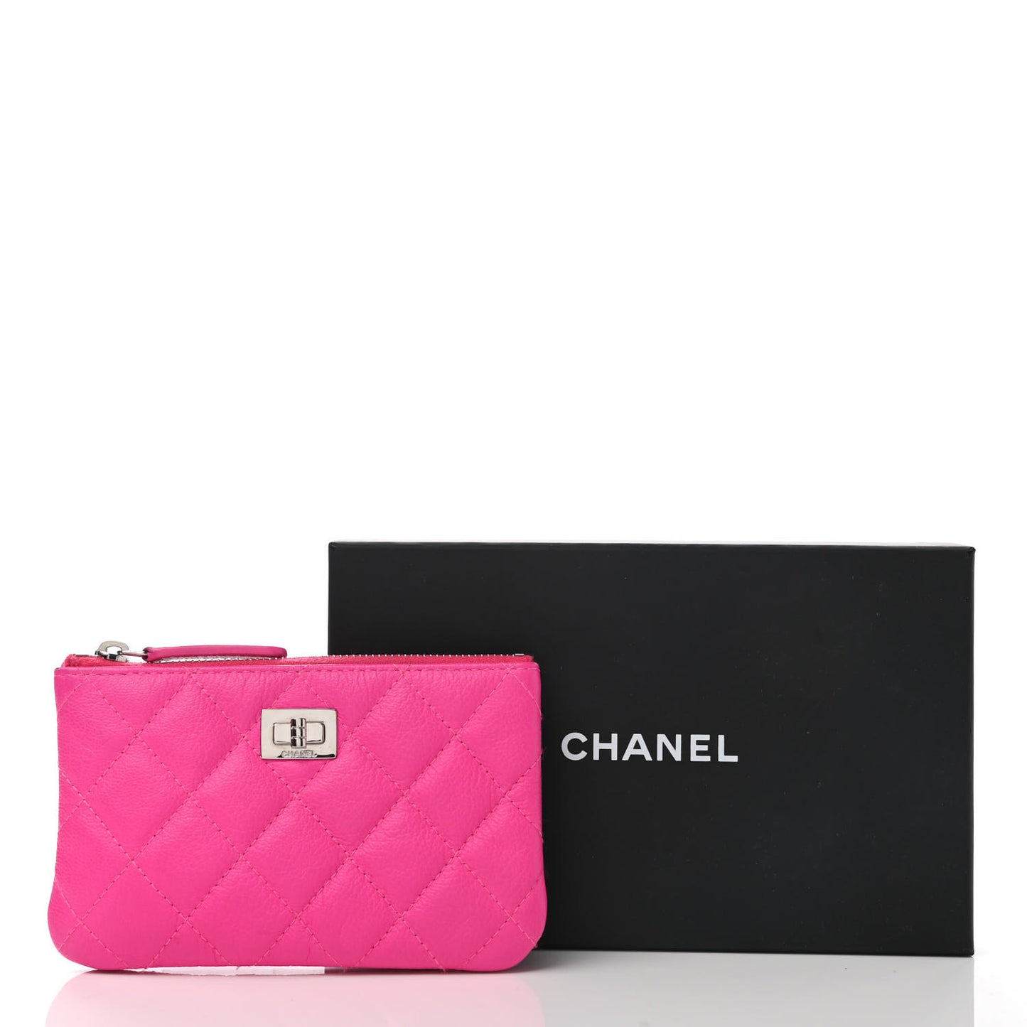 Goatskin Quilted Small Reissue Cosmetic Case Pink
