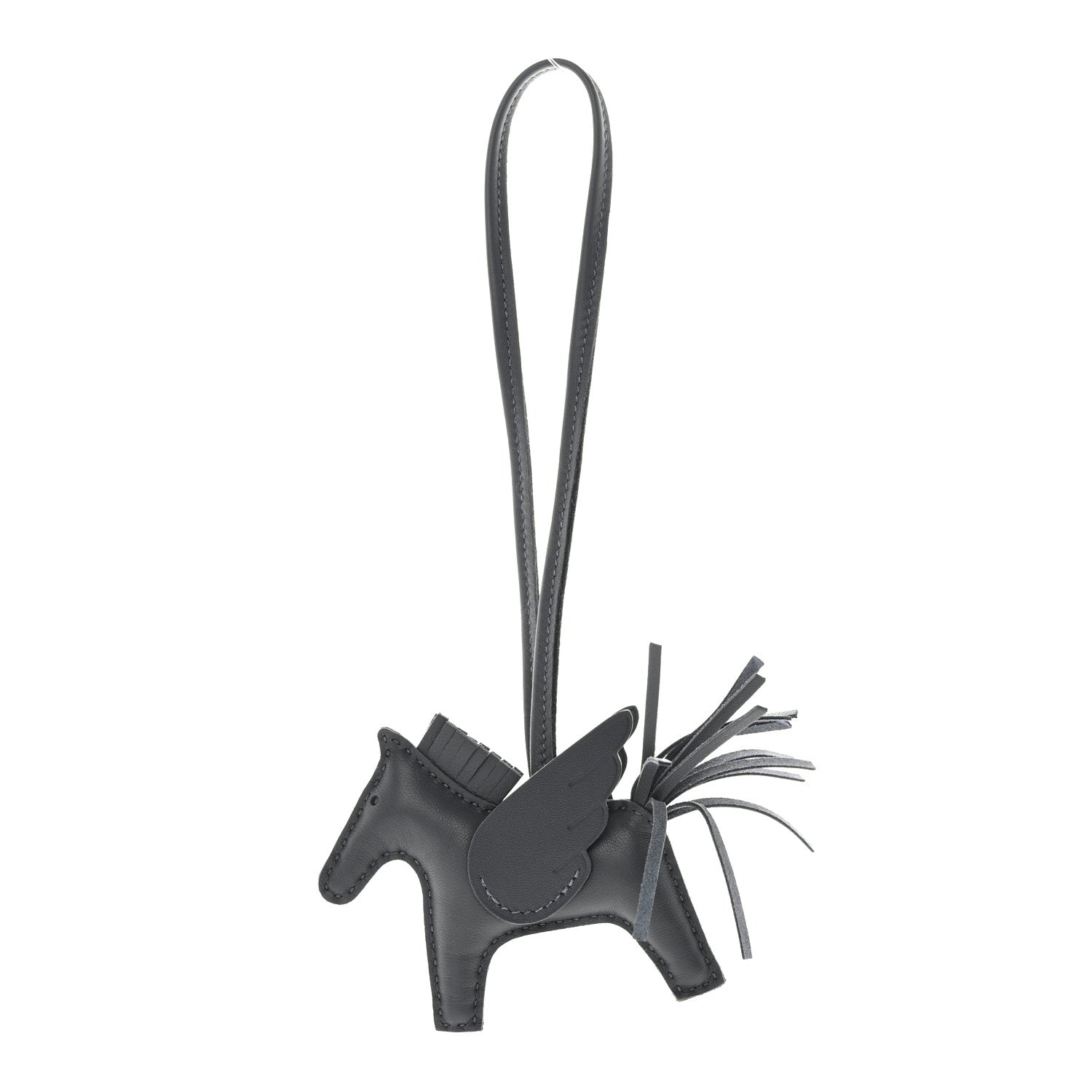 Hermes Milo Lambskin Grigri Rodeo Pegase Horse Bag Charm PM Ardoise 1 of 5