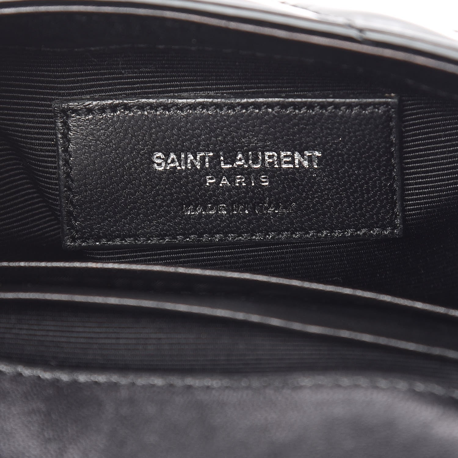 Saint Laurent Patent Matelasse Chevron Monogram Classic Baby Chain Bag Black 9 of 10