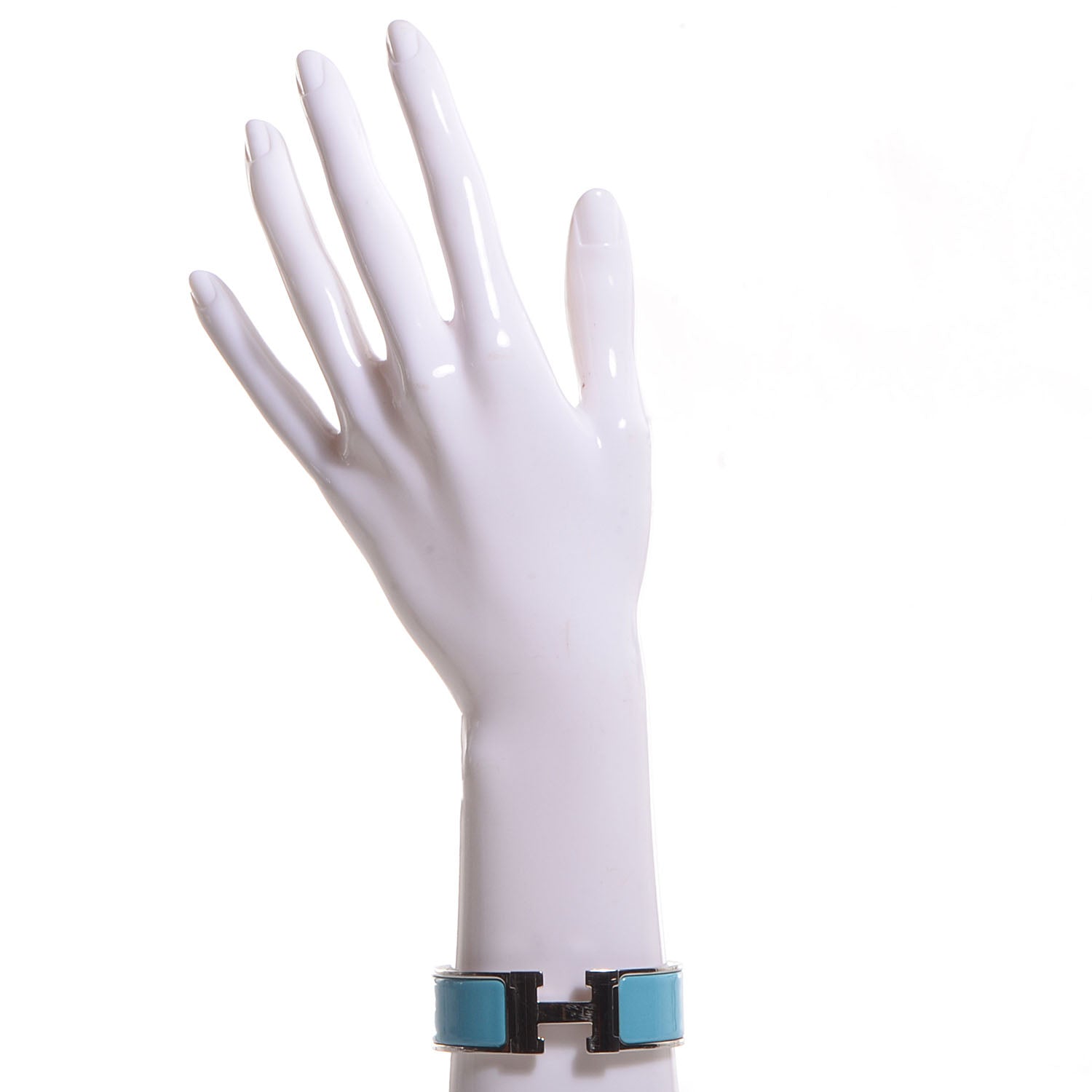 Hermes Enamel Clic Clac H Wide Bracelet PM Blue Jean 8 of 12