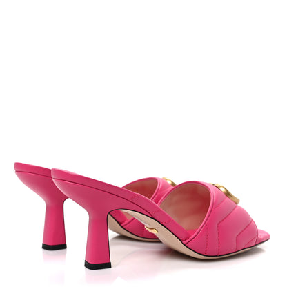 Gucci Nappa Matelasse GG Marmont 75mm Slide Sandals 38 Box Pink 4 of 8