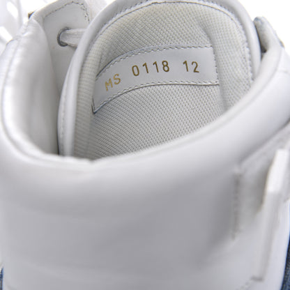 Louis Vuitton Calfskin Monogram Denim Rivoli High Top Sneakers 12 White 10 of 14