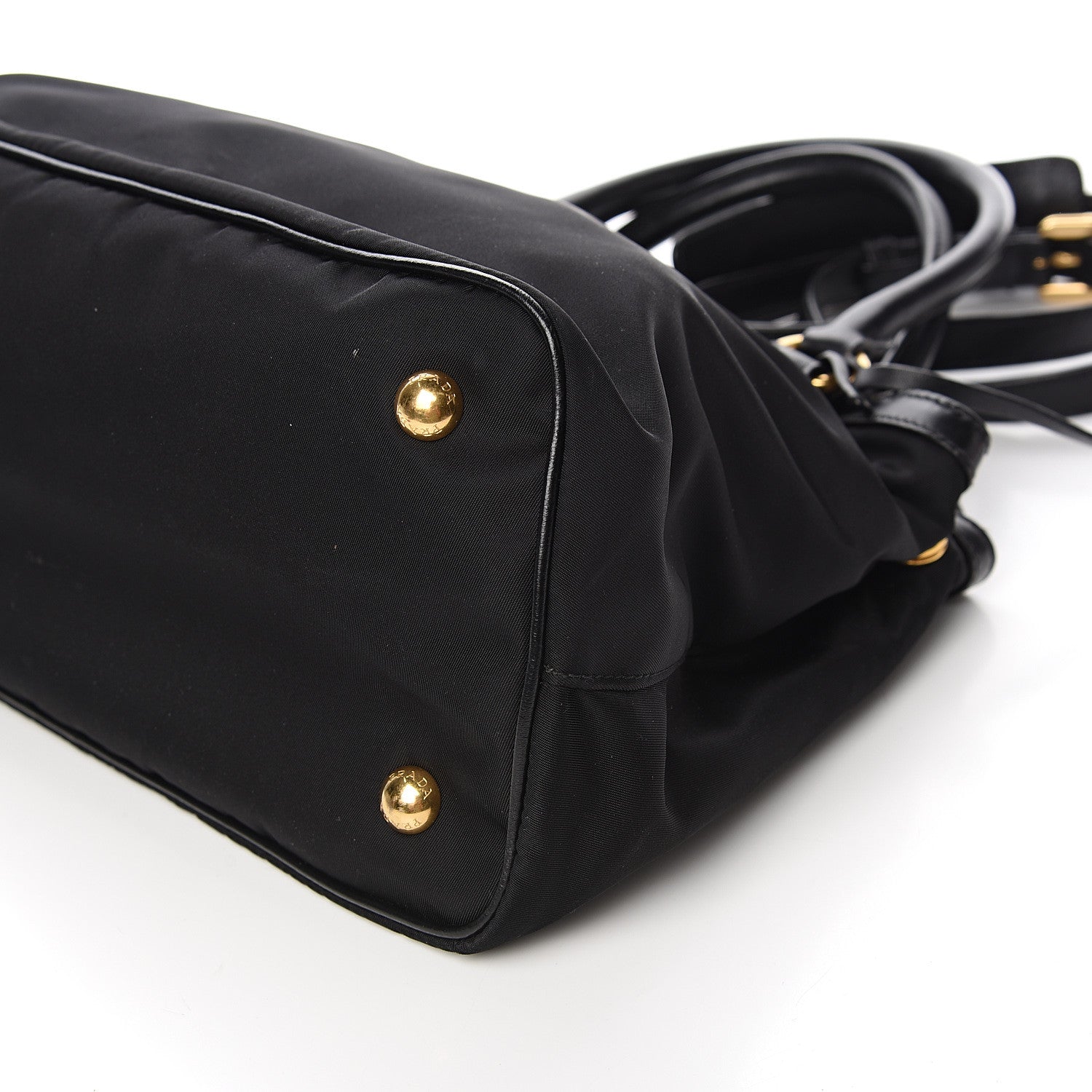 Prada Tessuto Nylon Soft Calf Tote Black 7 of 8