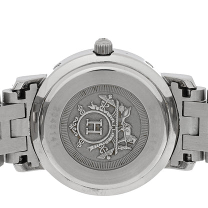 Hermes Stainless Steel Blue Mother of Pearl 24mm Clipper Quartz Watch 4 of 4
