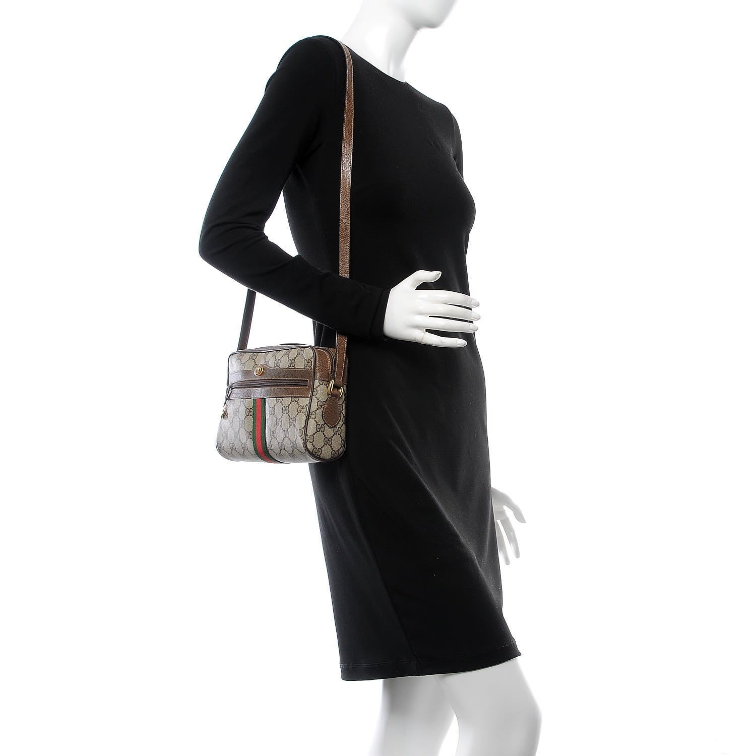 Gucci GG Plus Monogram Web Small Shoulder Bag Brown 2 of 13