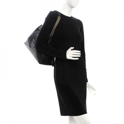 Gucci Pebbled Calfskin Medium Soho Chain Shoulder Bag Black 2 of 9