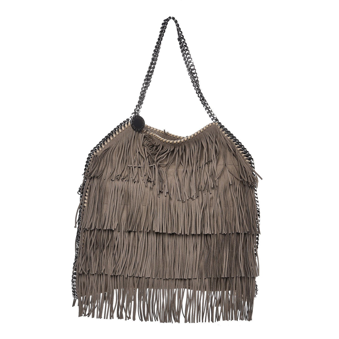 Eco Suede Fringe Big Falabella Tote Taupe