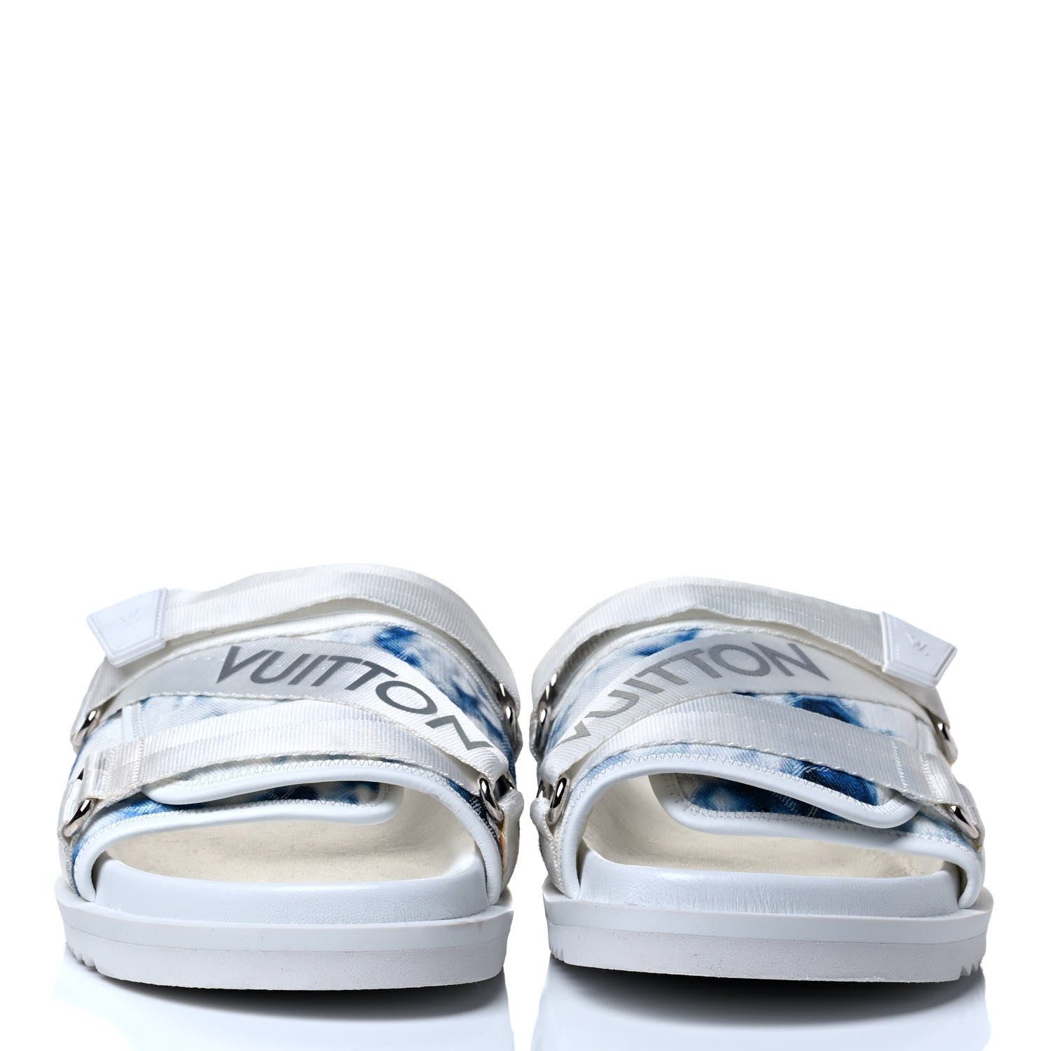 Louis Vuitton Denim Monogram Tie Dye Mens Honolulu Mules 7.5 Marine 2 of 6