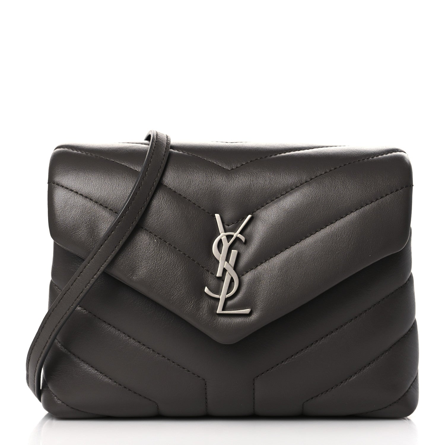 Saint Laurent SAINT LAURENT Calfskin Y Quilted Monogram Toy Loulou Crossbody Bag Earth 1 of 9