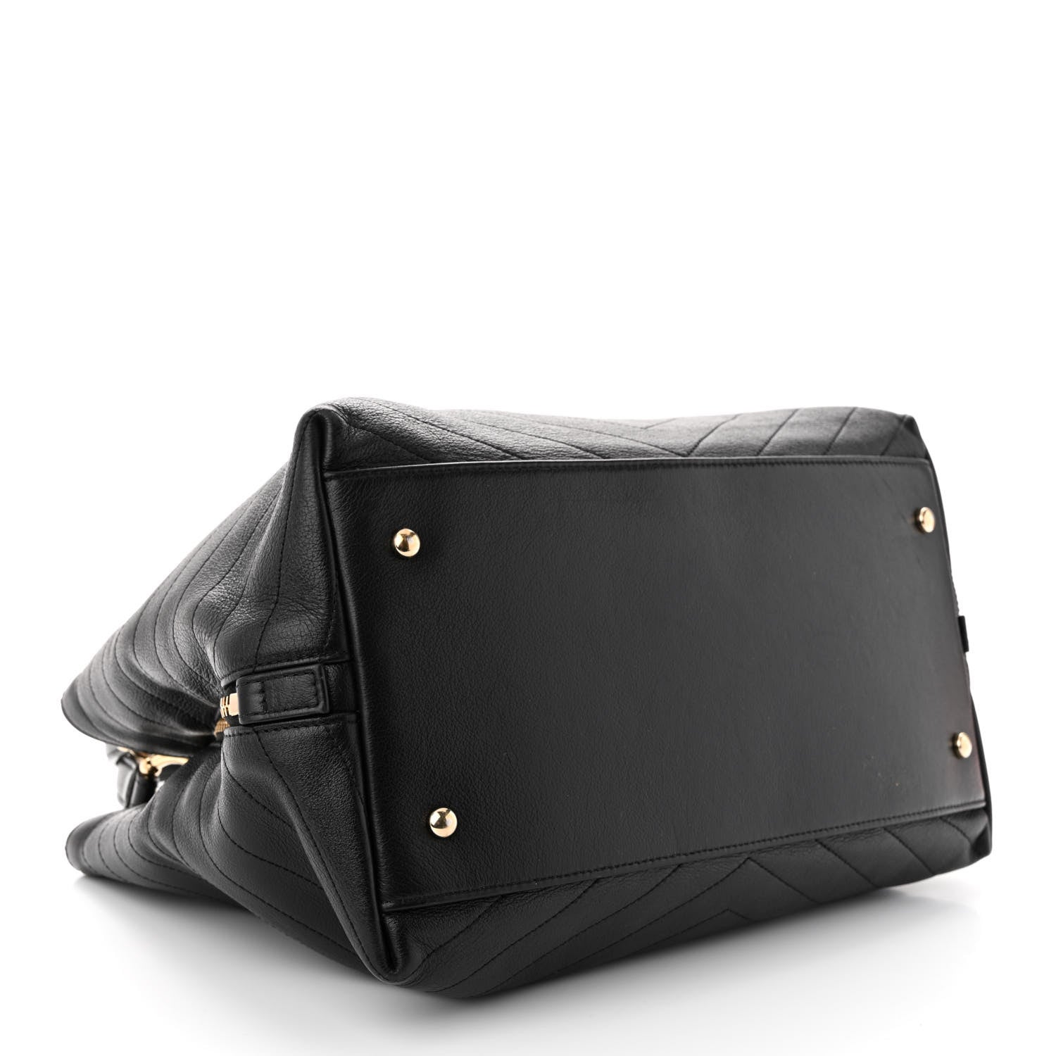 Chanel Calfskin Stitched Large Chevron Chic Shopping Bag Black 5 of 13