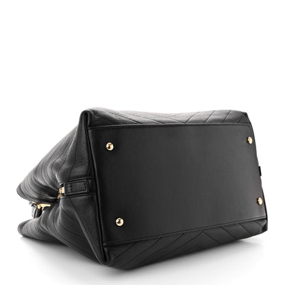 Chanel Calfskin Stitched Large Chevron Chic Shopping Bag Black 5 of 13