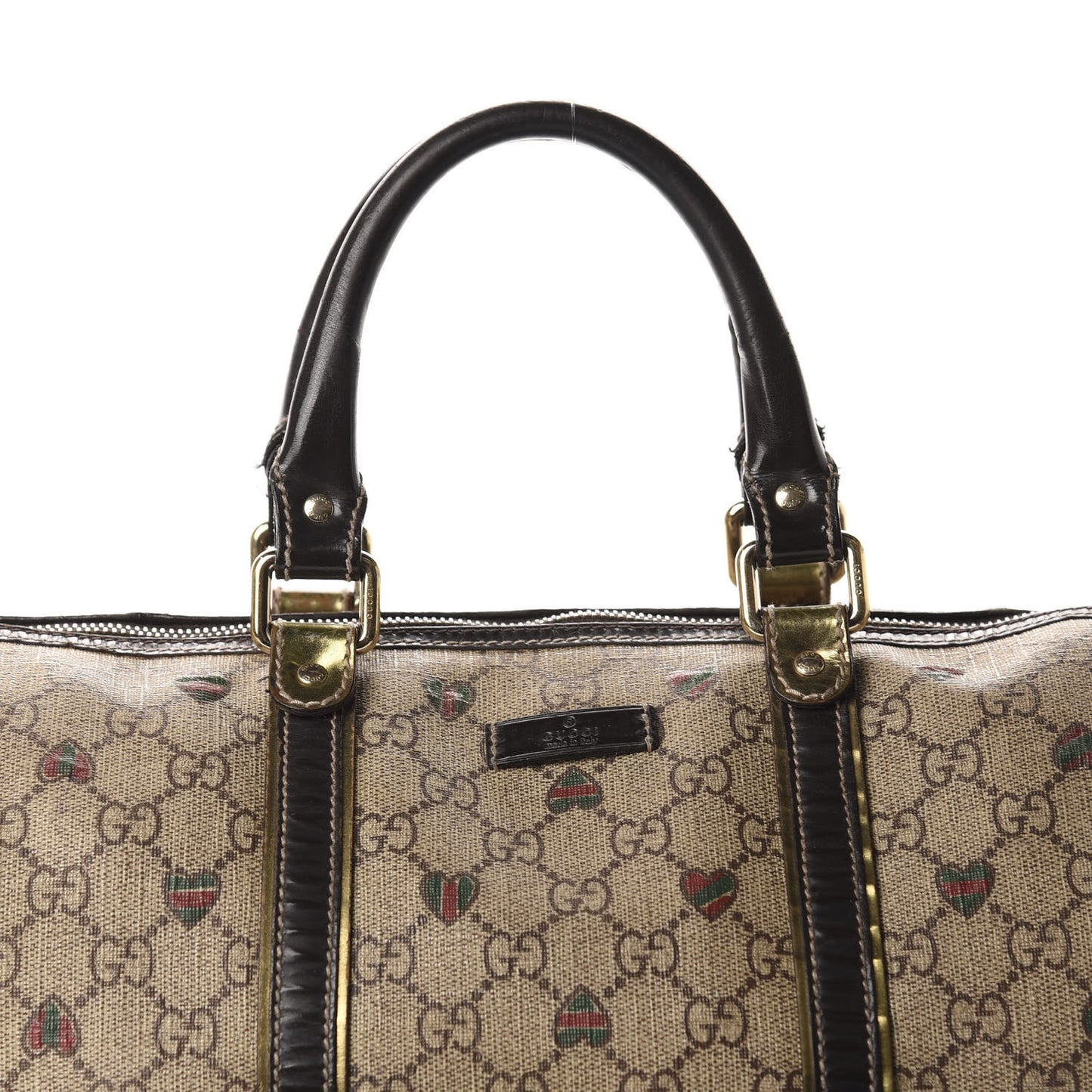 GG Plus Monogram Hearts Medium Joy Boston Dark Brown