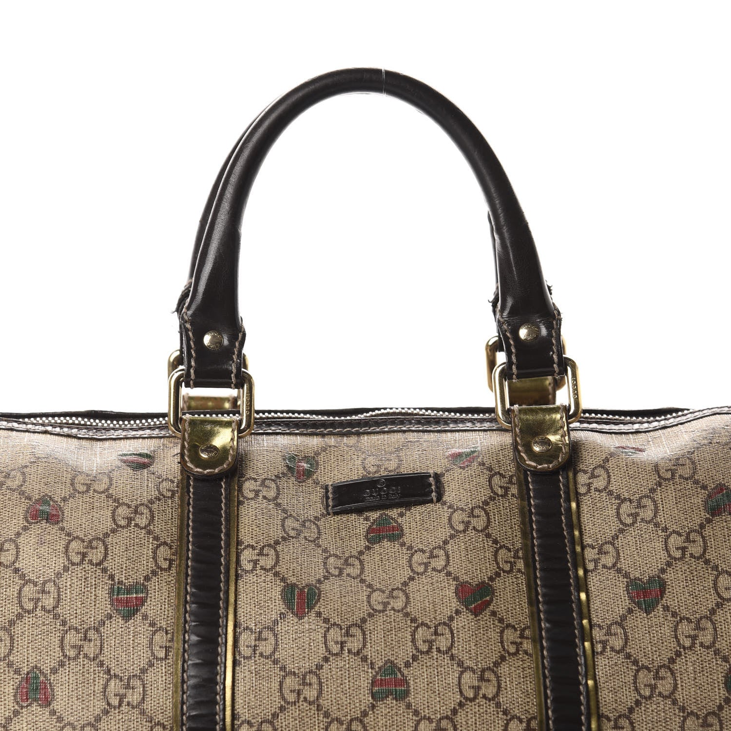 Gucci GG Plus Monogram Hearts Medium Joy Boston Dark Brown 19 of 19