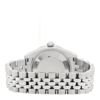 Rolex Stainless Steel 18K White Gold Diamond 31mm Oyster Perpetual Datejust Watch White Roman 178384 3 of 5