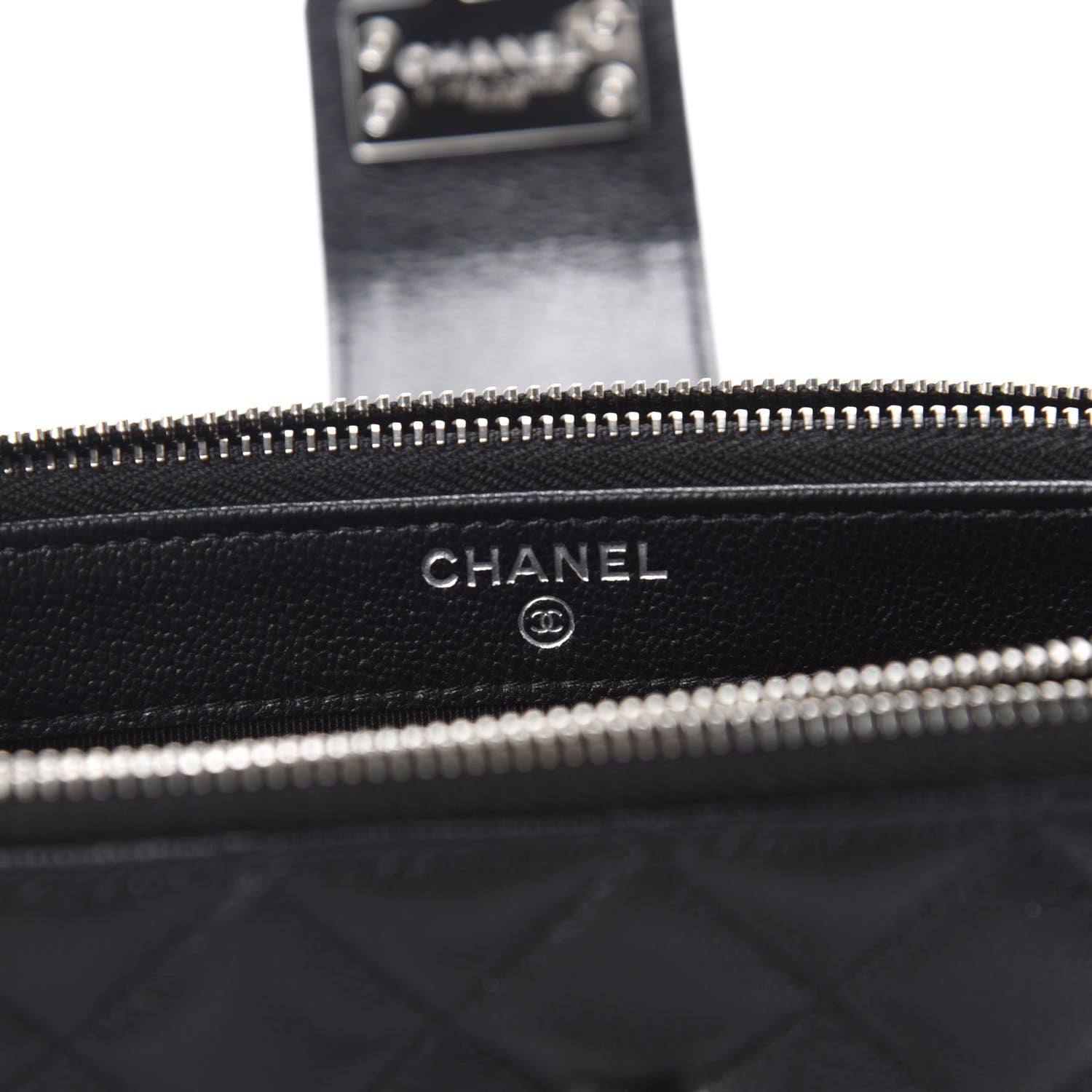 Chanel Grained Calfskin Quilted CC Box Clutch With Chain Black 8 of 12
