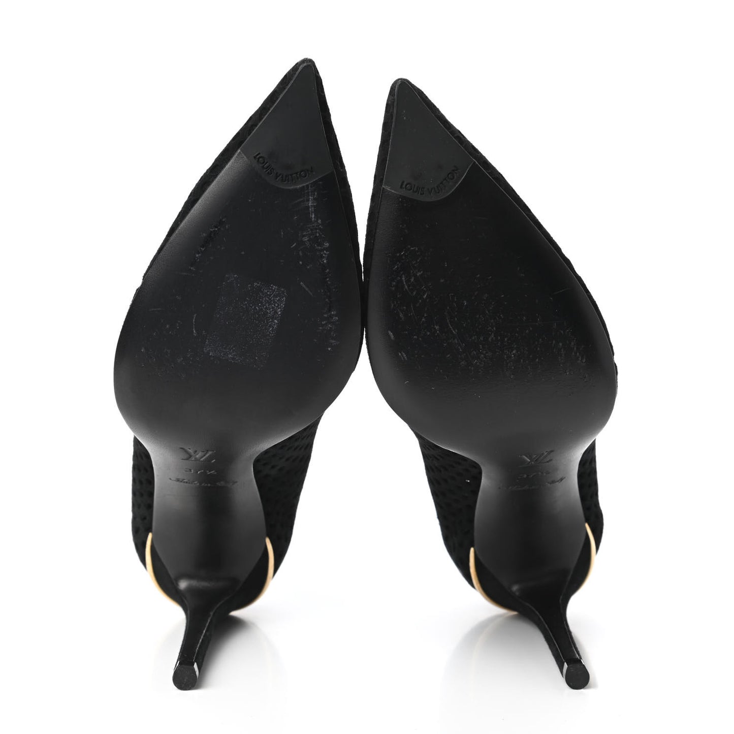 Suede Perforated Eyeline Pumps 37.5 Black