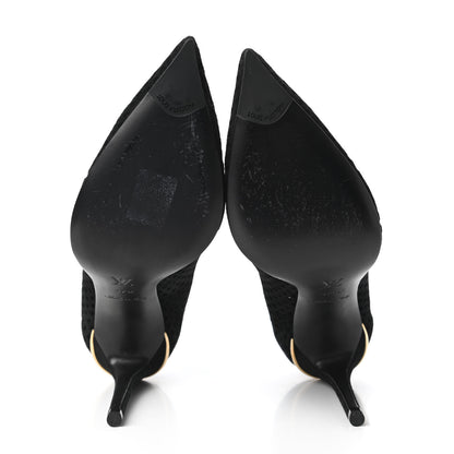 Louis Vuitton Suede Perforated Eyeline Pumps 37.5 Black 5 of 8