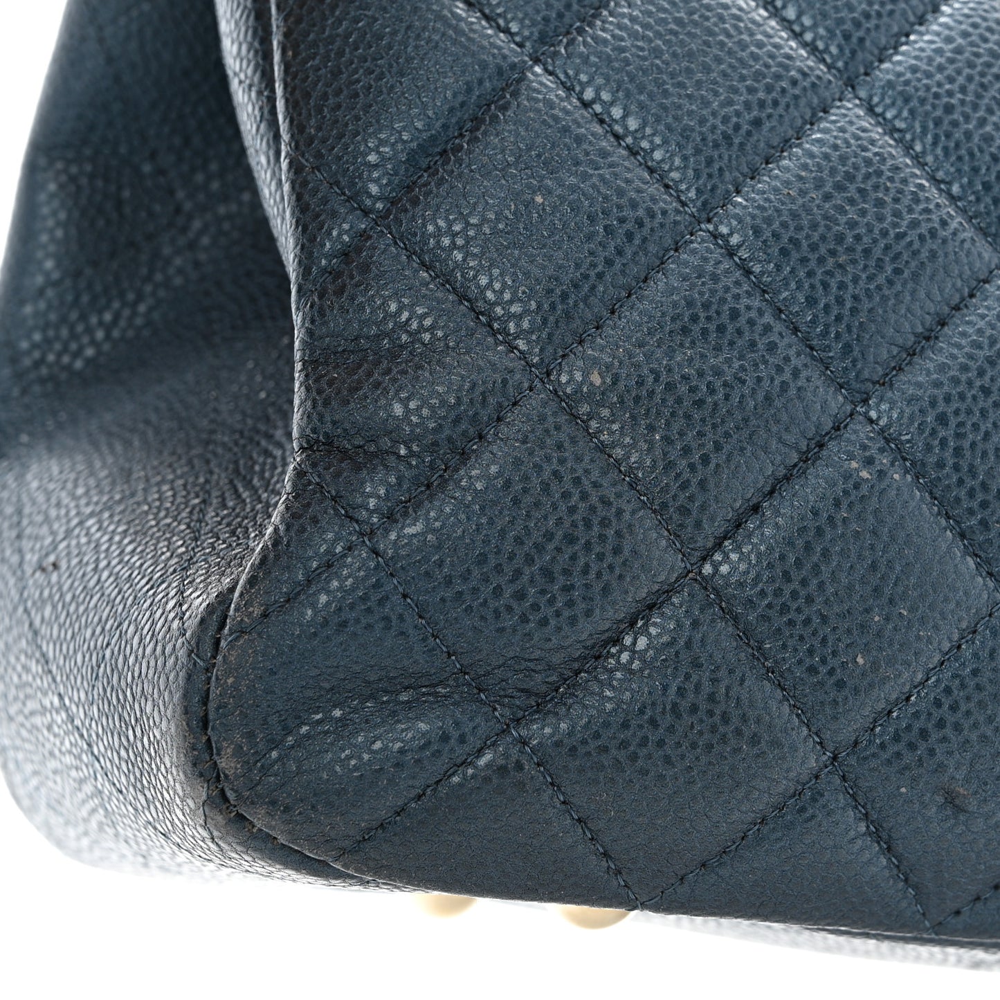 Caviar Quilted Large CC Shopping Tote Navy