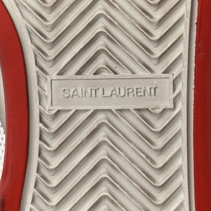Saint Laurent Perforated Calfskin Mens Jeddo Sneakers 41.5 White Red 6 of 8