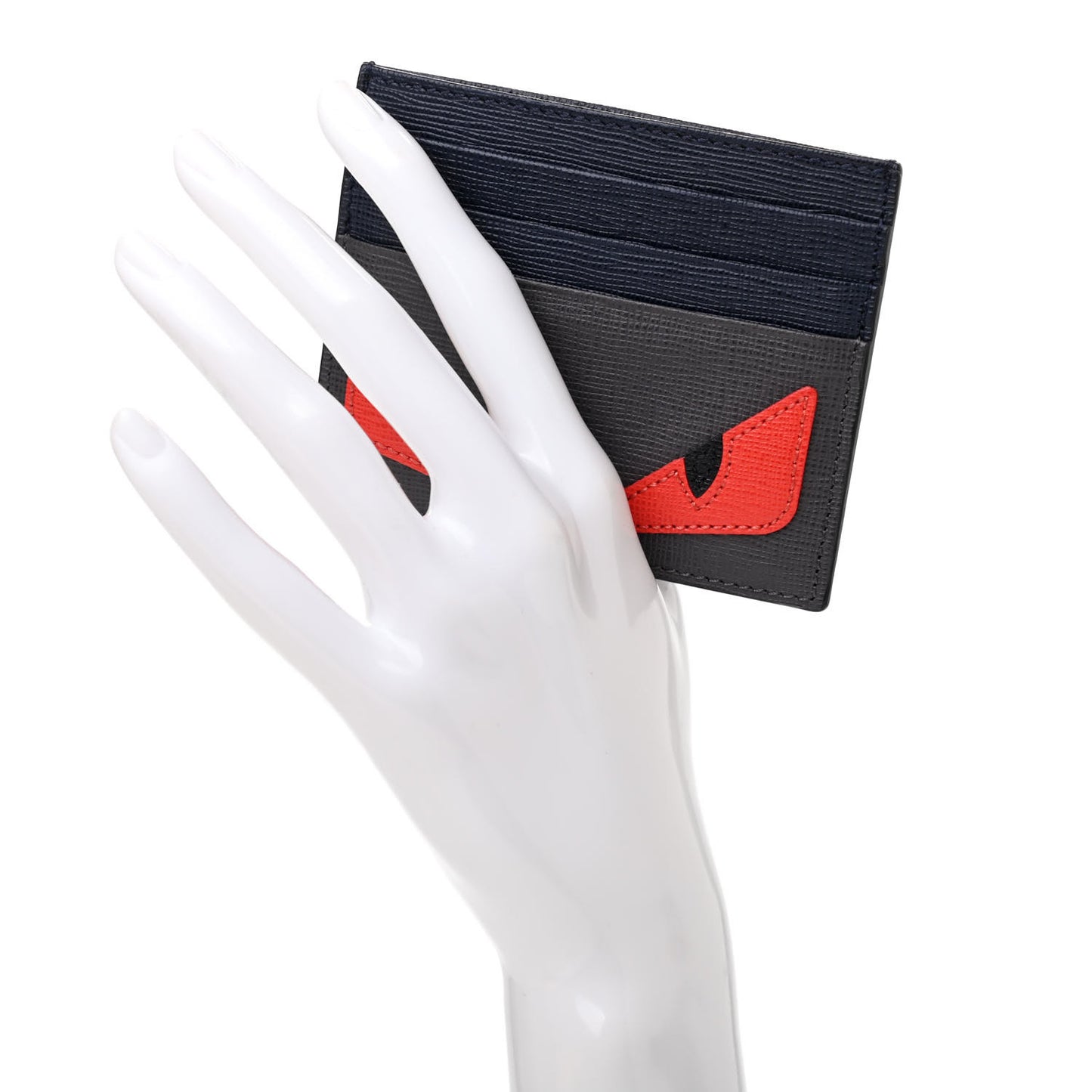 Vitello Elite Monster Eyes Inlay Card Holder Asfalto Papavero Black