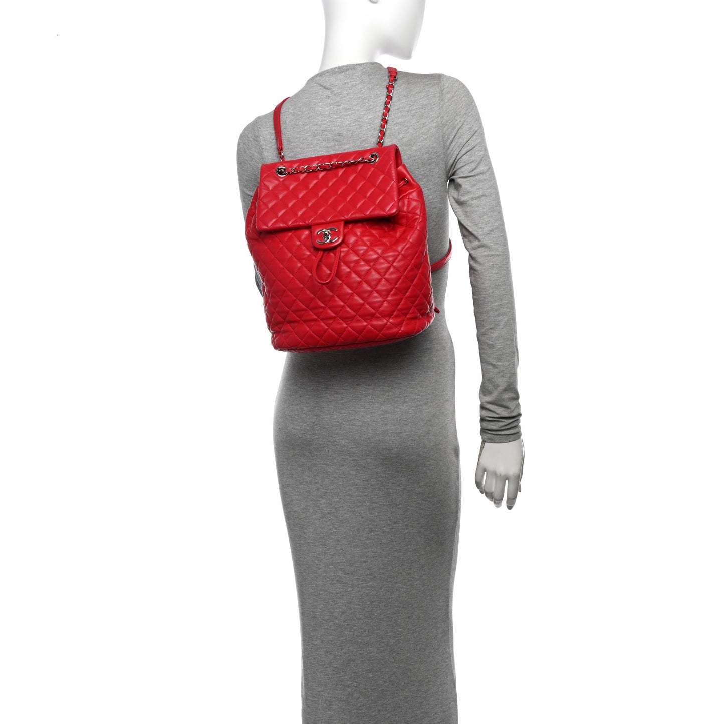 Lambskin Quilted Large Urban Spirit Backpack Red