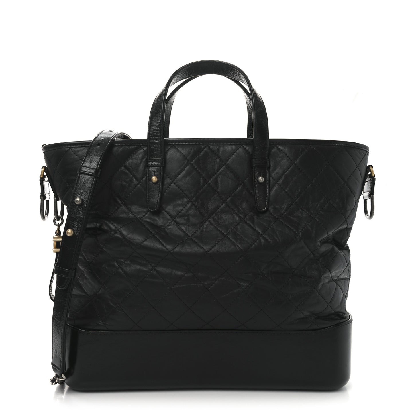 Calfskin Quilted Large Gabrielle Shopping Tote Black