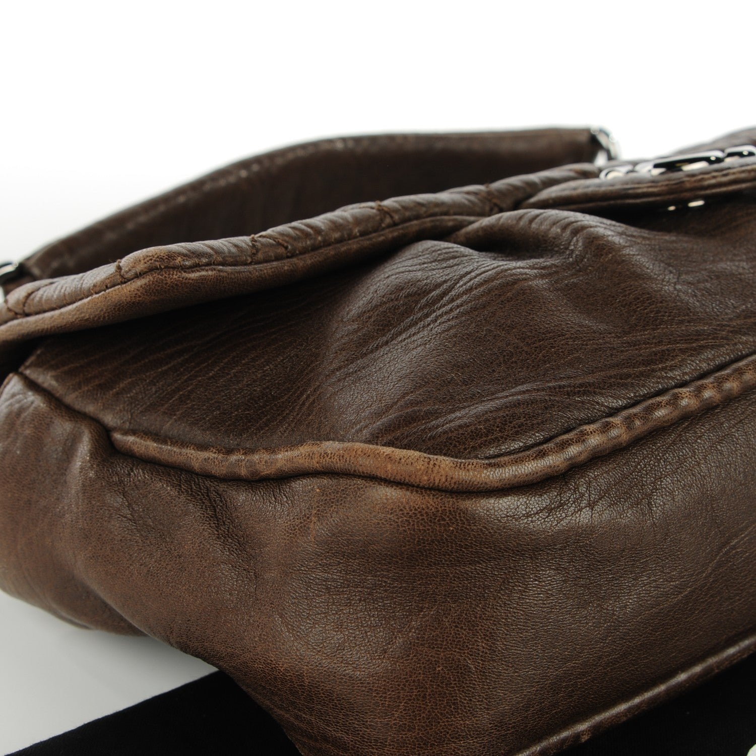Chanel Distressed Lambskin Quilted Flap Brown 8 of 8