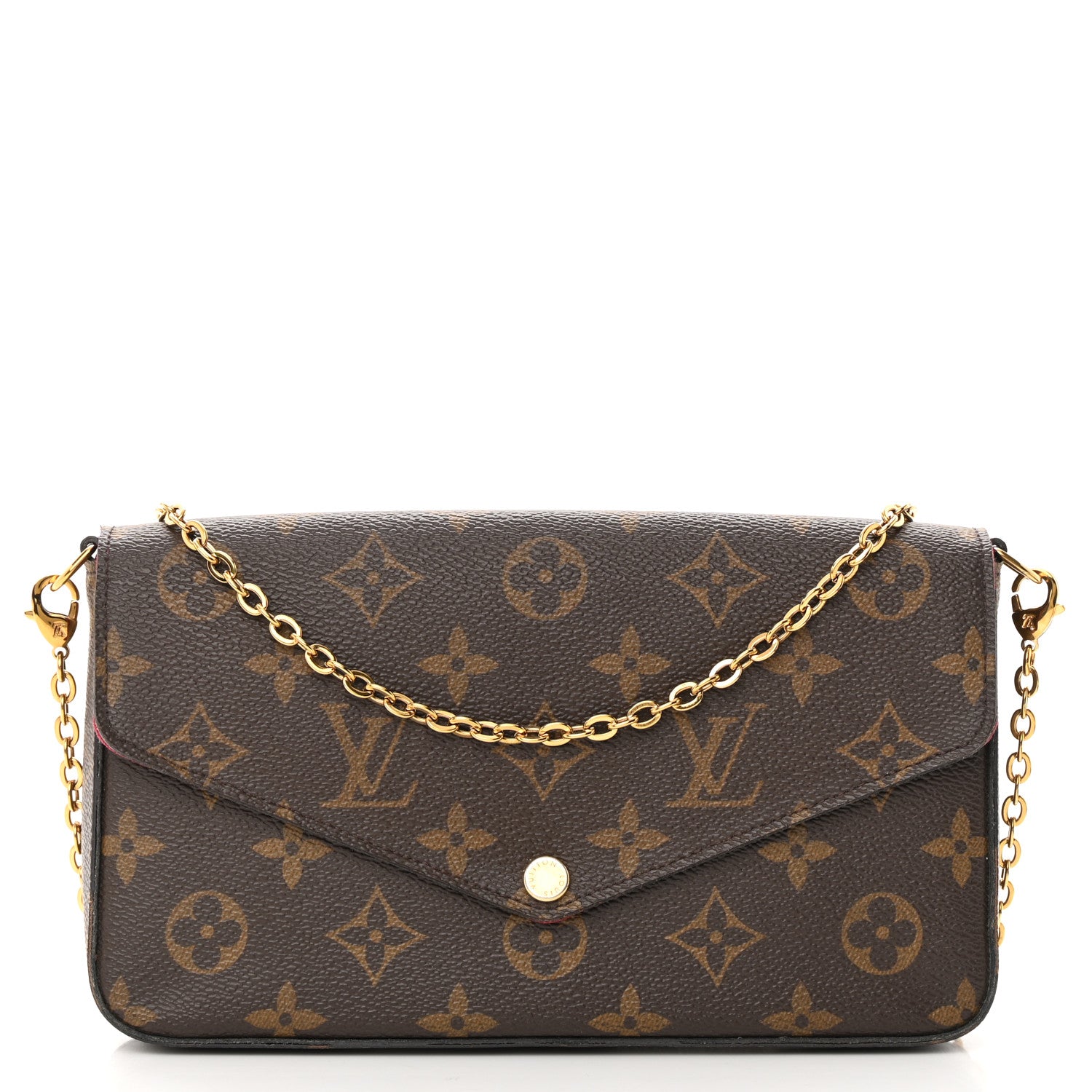 Louis Vuitton Monogram Pochette Felicie Chain Wallet Fuchsia 2 of 19