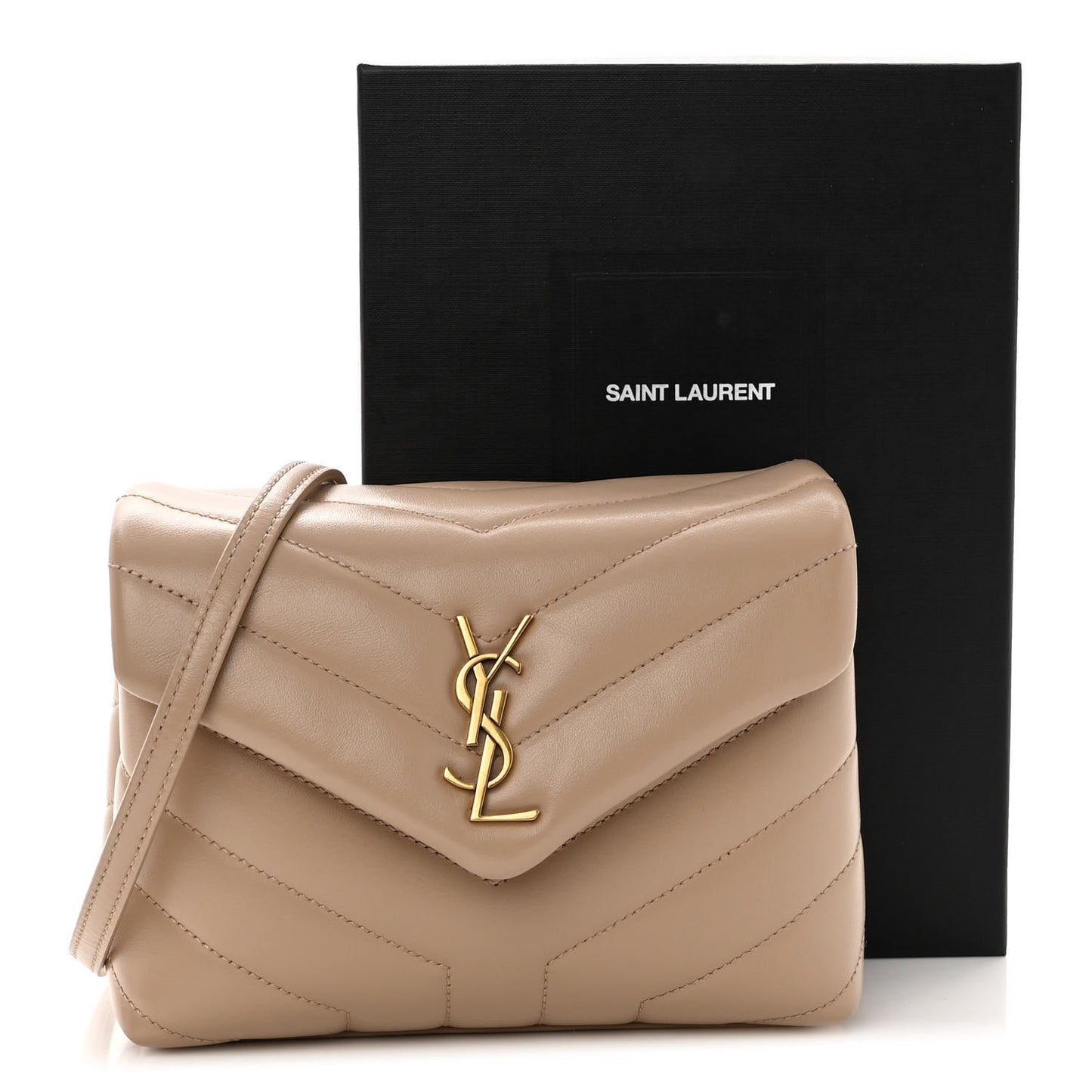 Calfskin Y Quilted Monogram Toy Loulou Crossbody Bag Dark Beige