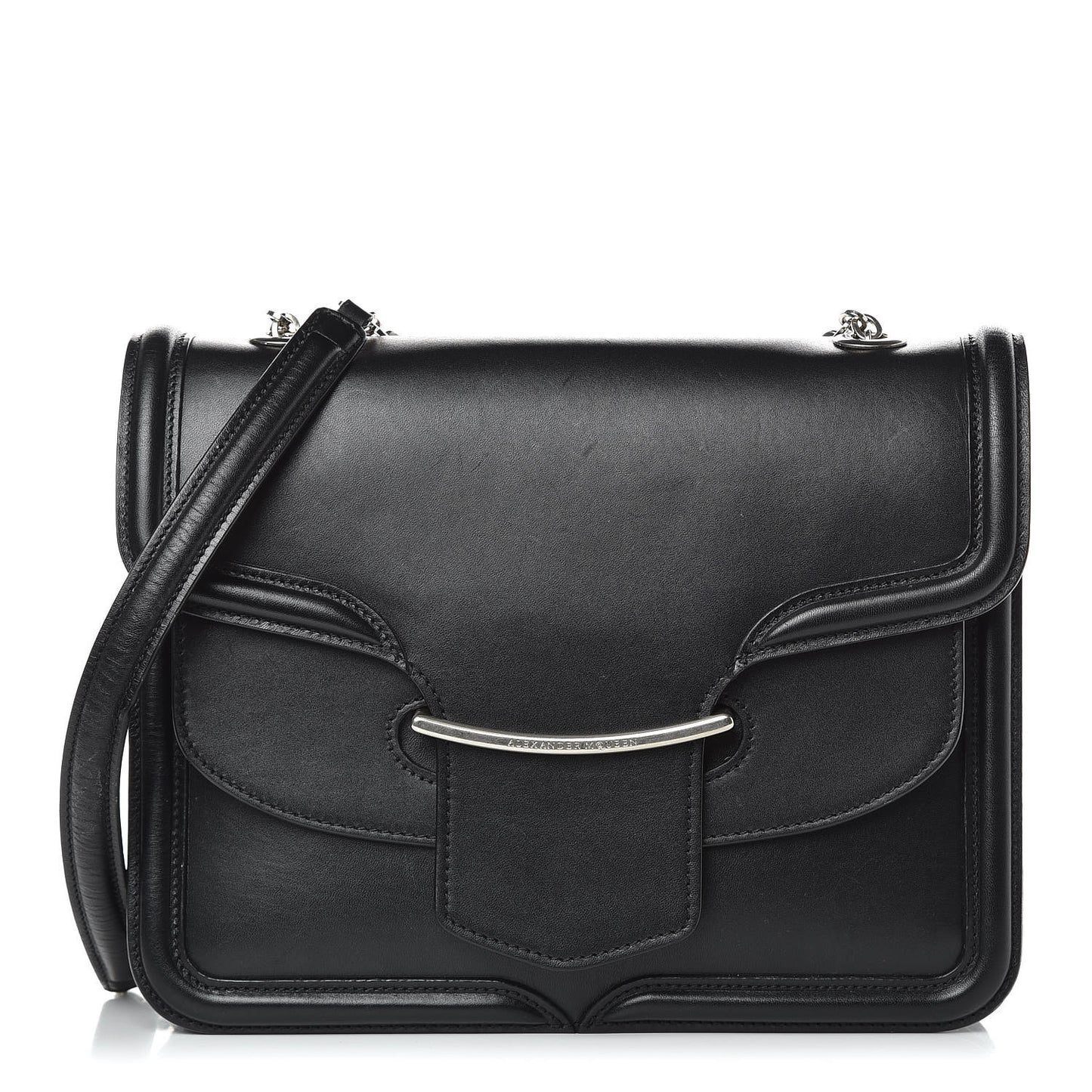 Calfskin Heroine Chain Satchel Black